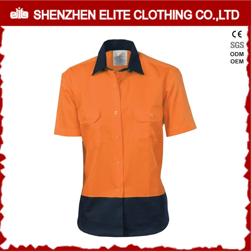 Vertical Cotton Mesh Back Ventilation Long Sleeves Fr Hi Vis Work Shirts