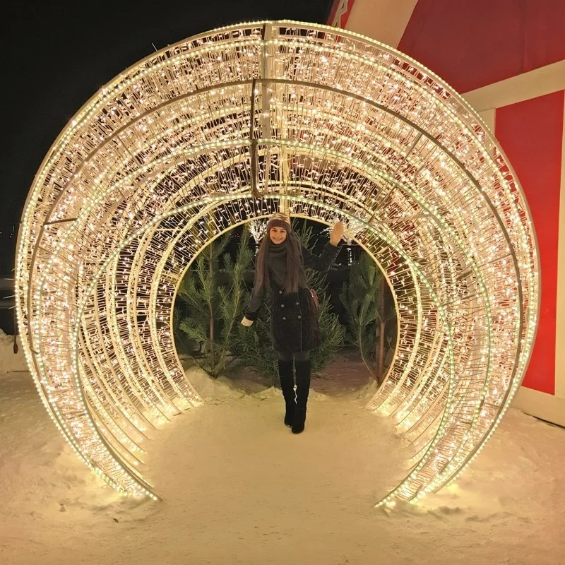 3D Sculpture LED Lights Arch Ball Motif Lights Новый год Украшения для отдыха Строительные светильники Твильные светильники орнаменты
