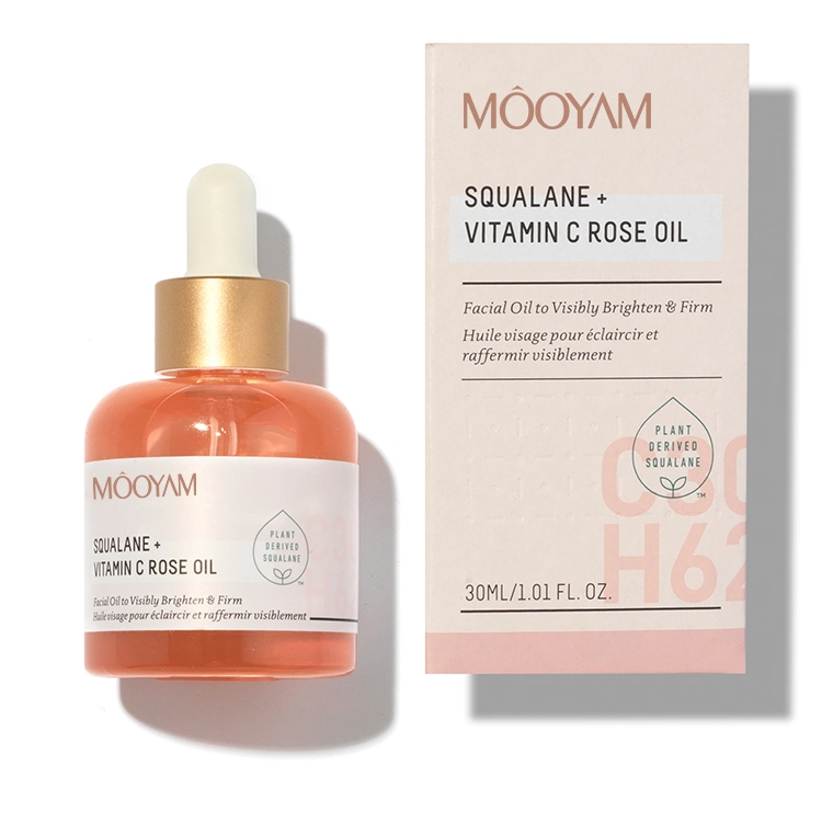 Mooyam Skin Care Custom Logo Glowing Facial Serum Oil Natural Organic Moisturizing Firming Brightening Squalane Vitamin C Rose Face Essential Oil