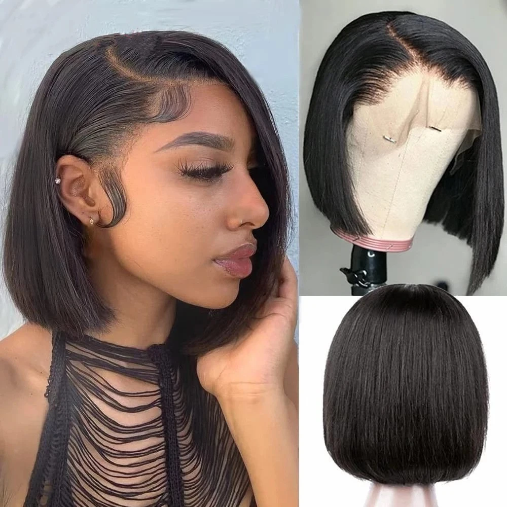 12A Bone Straight 13*4 Bob Frontal Wig