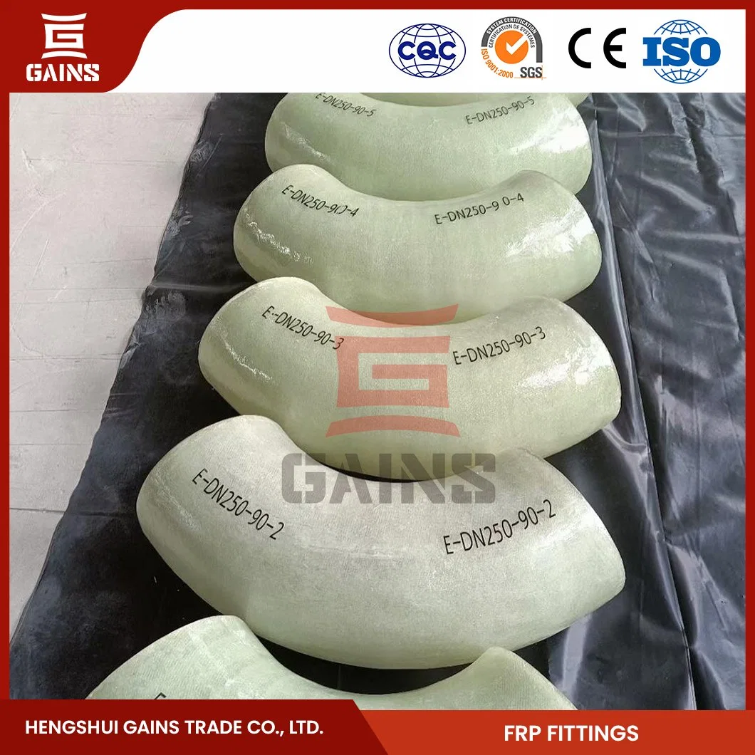 Los tubos de fibra de vidrio de ganancias de montaje de codo de 90 grados de fibra de vidrio Mayorista/Proveedor China Large-Diameter FRP codo de tubo