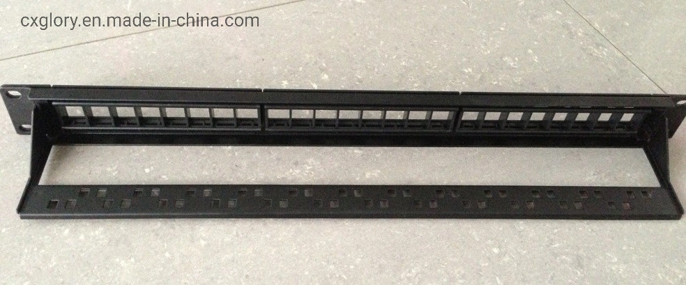 24-Port-UTP Kat. 5e/Kat. 6 Patchpanel Schwarz