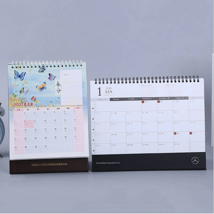 Custom 2022 Mode gute Qualität Wand oder Schreibtisch Hartkarton Kalender Druck &amp; Desktop Kalender &amp; Tisch Textil Stehzelt Schreibtisch Top Kalender Gedruckt