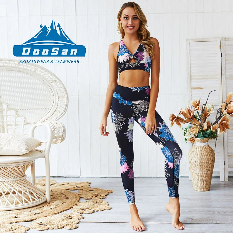 Sublimation Yoga Top Woman Sports Bra Breathable Fitness Soft Suit