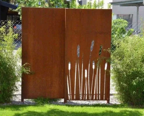 Laser Cut Decorative Metal Corten Steel Garden Screen