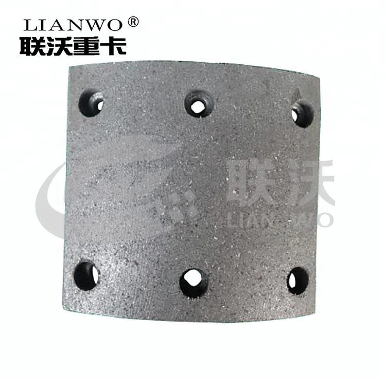 Sinotruk HOWO Truck Spare Parts Brake Lining 6 Holes Wg9100440027