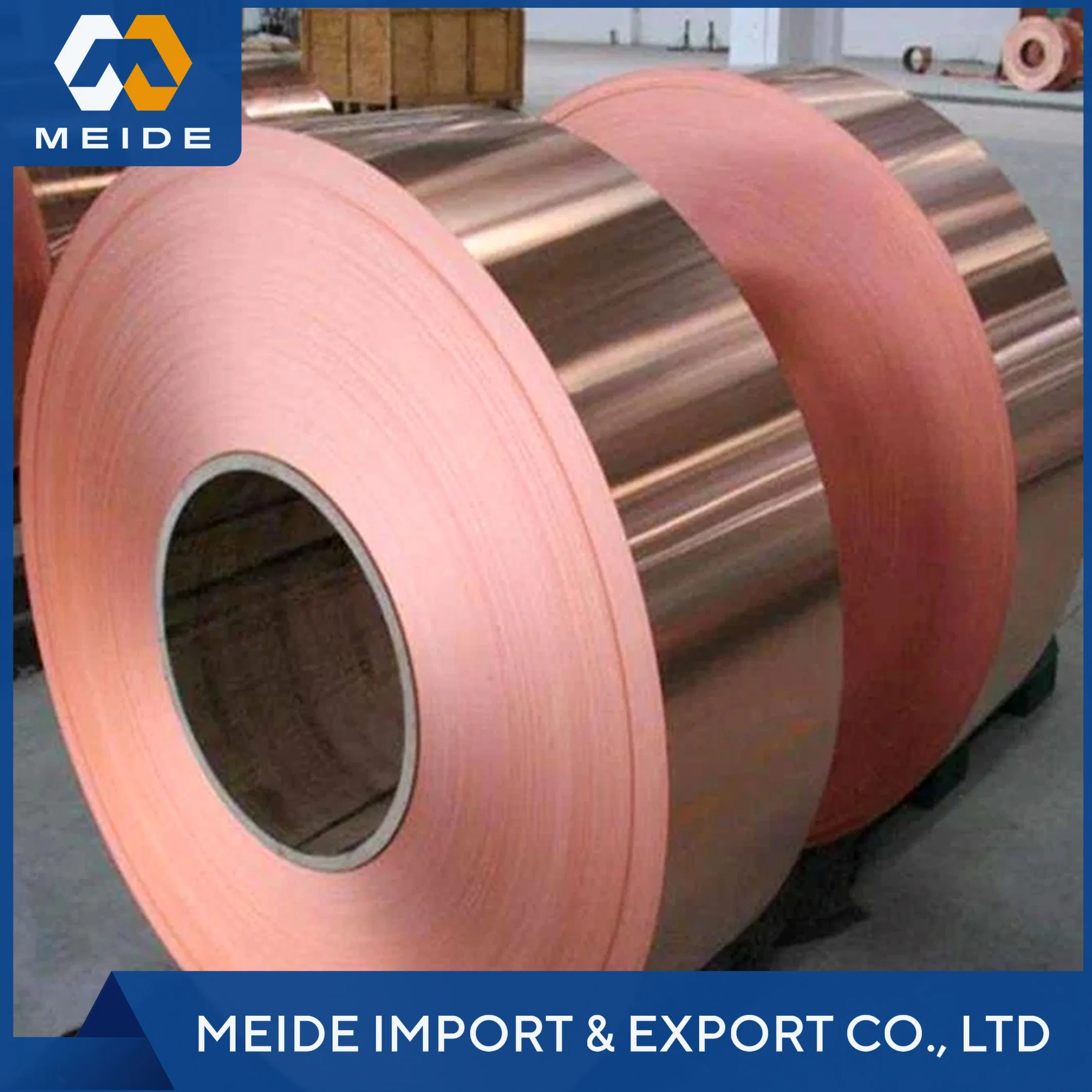 C10500 C10700 C11600 C15100 C1510 0.35mm Coil Diameter 99.9% Pure Copper Tape Enamel Copper Foil for Electrical Products