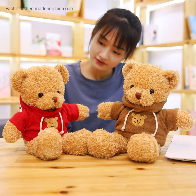 Comercio al por mayor de los animales de peluche Kawaii Custom Toy con Hoodie osos promocionales
