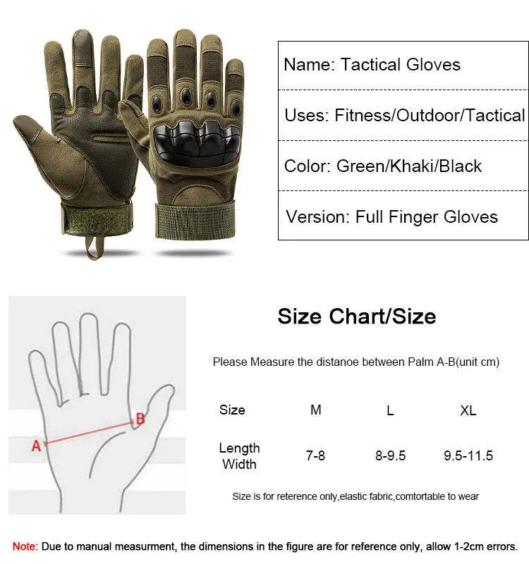 Winter Black Safety Sports Outdoor Winter Motorcycle Combat Tactical Gloves