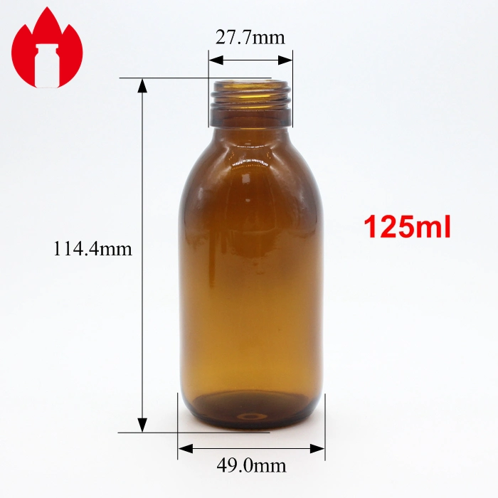 50ml 100ml 200ml 250ml 300ml 500ml botella de vidrio moldeada con Jarabe ámbar con tapa de plástico, tapa de alúmuma, vidrio de Sode-Lime,