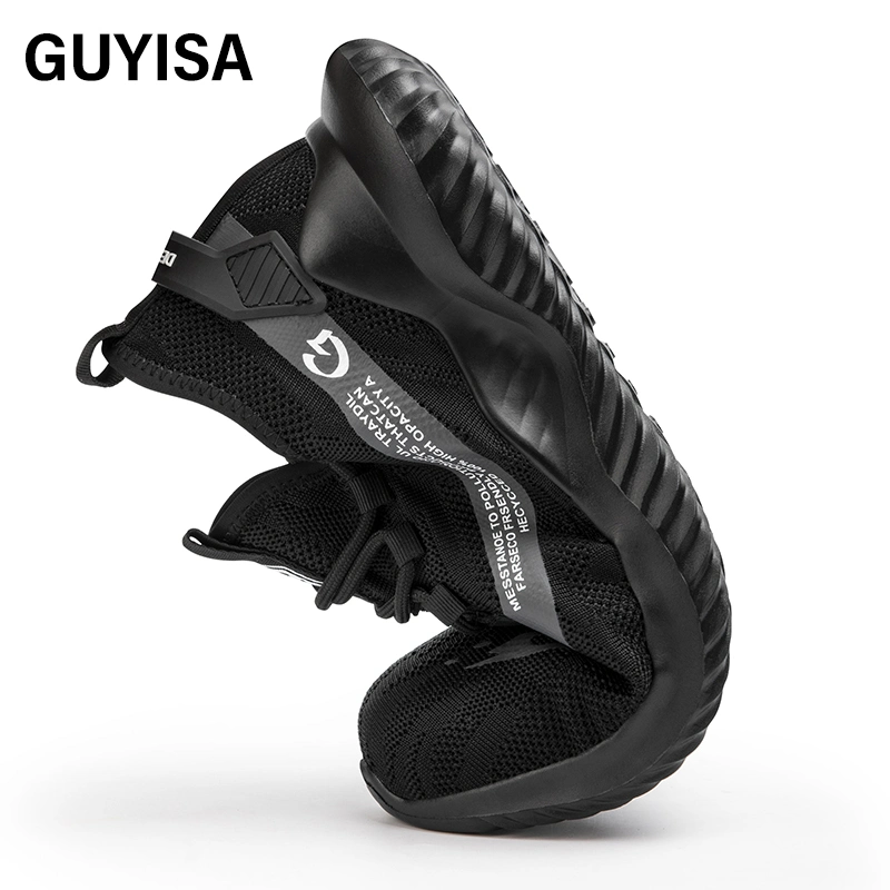 Guyisa Wholesale/Supplier Custom Fast Delivery CE Certification Safety Shoes Steel Toe Industrial for Men Women Work Shoe Without Laces