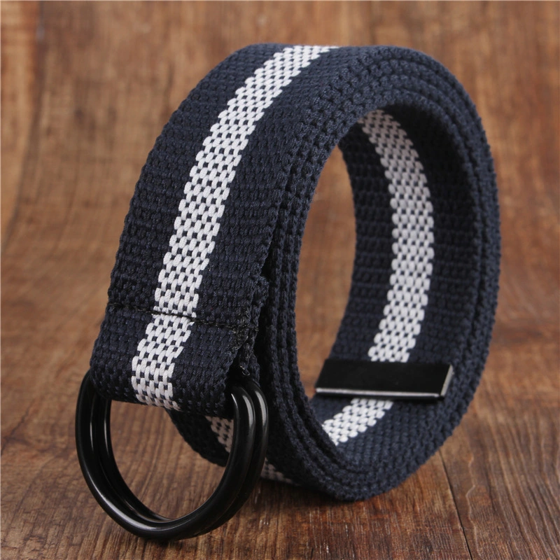 3,8cm Bunte Custom OEM Logo Unisex Canvas Stoff Web Woven Doppel D Webbing Gürtel in Trappings bedruckter Bund Gürtel