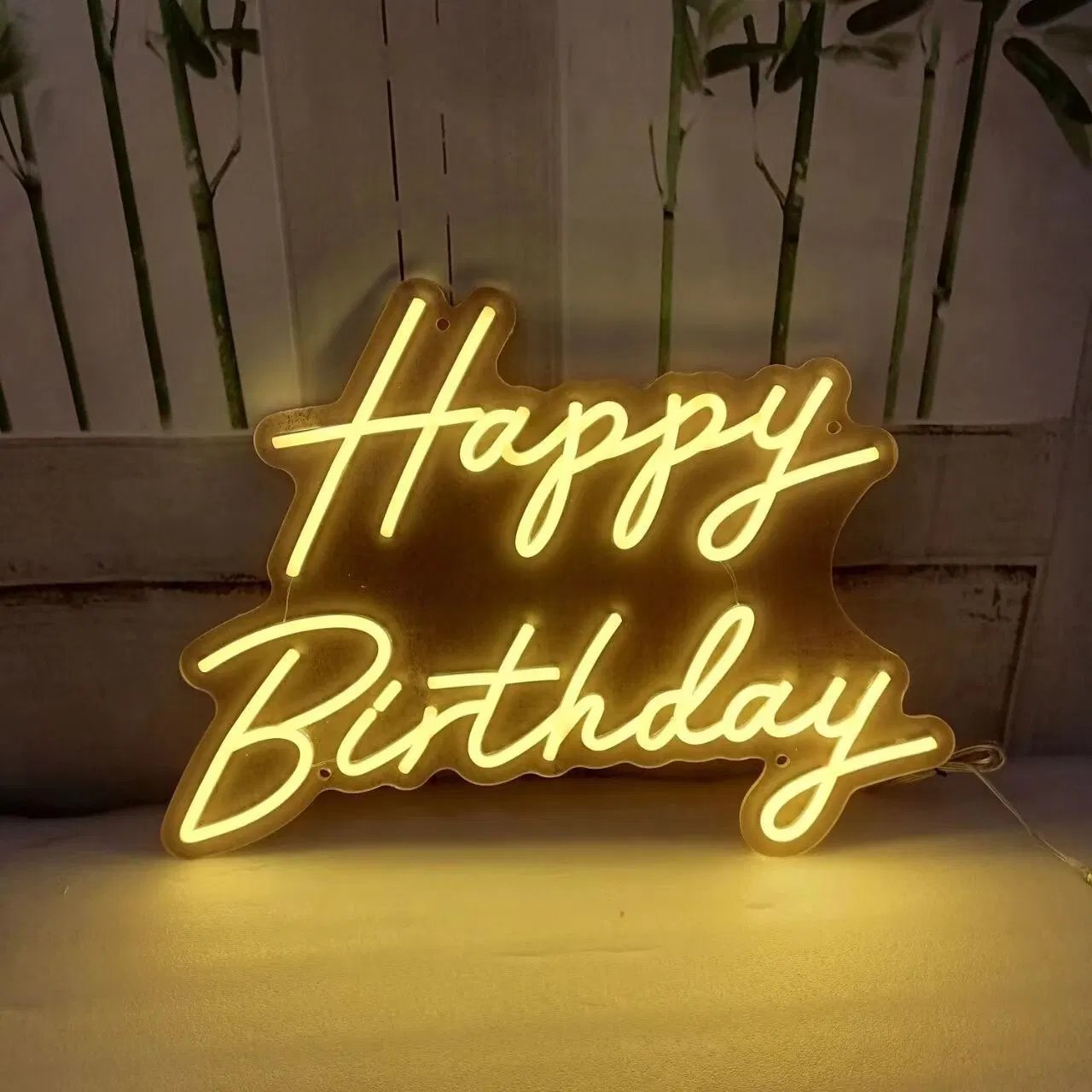 Happy Birthday Neon Sign, Innovative Integral Forming Process, with Dimmable Switch for All Holiday Party and Home Decoration