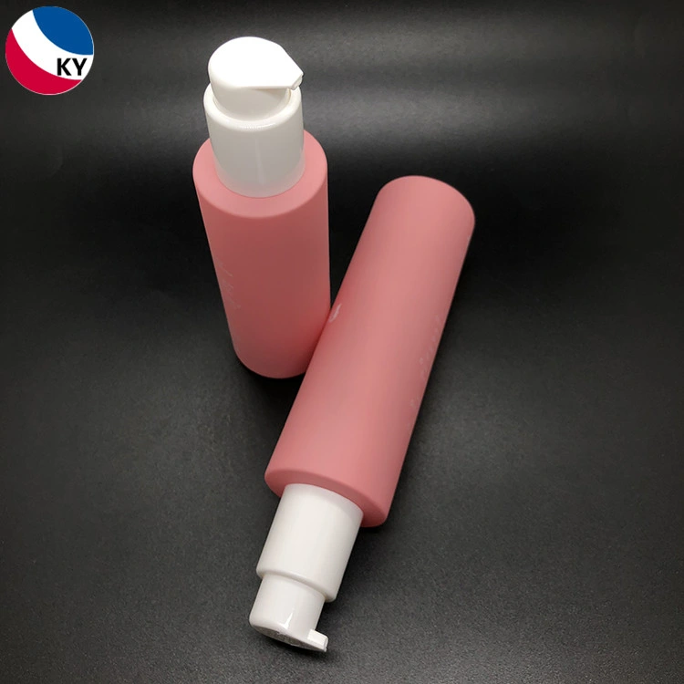 30ml 100ml 150ml Round Frosted Matte Pink Custom Colorful Sets Glass Pump Sprayer Toner Bottle Cosmetics Packing with White Screw Lid Plastic Dropper