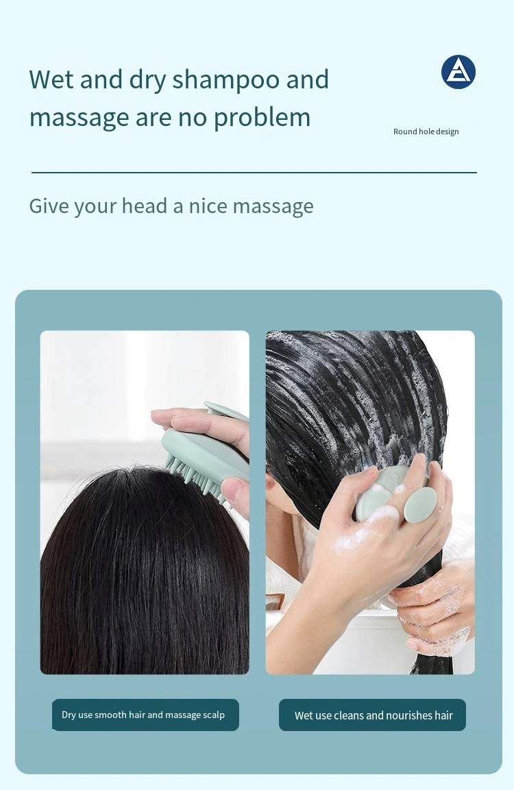Pure Silicone Shampoo Brush Massage Scrub Hair Comb Clean Scalp