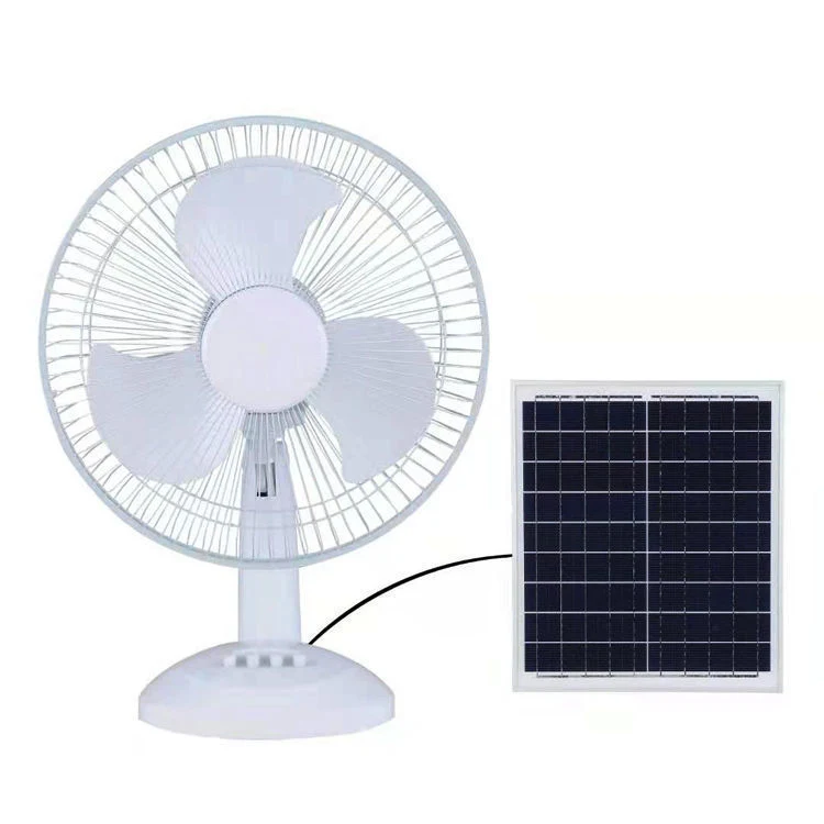 Solar Fan Outdoor AC/DC Adapter Portable Rechargeable Power 16 Inch Fan