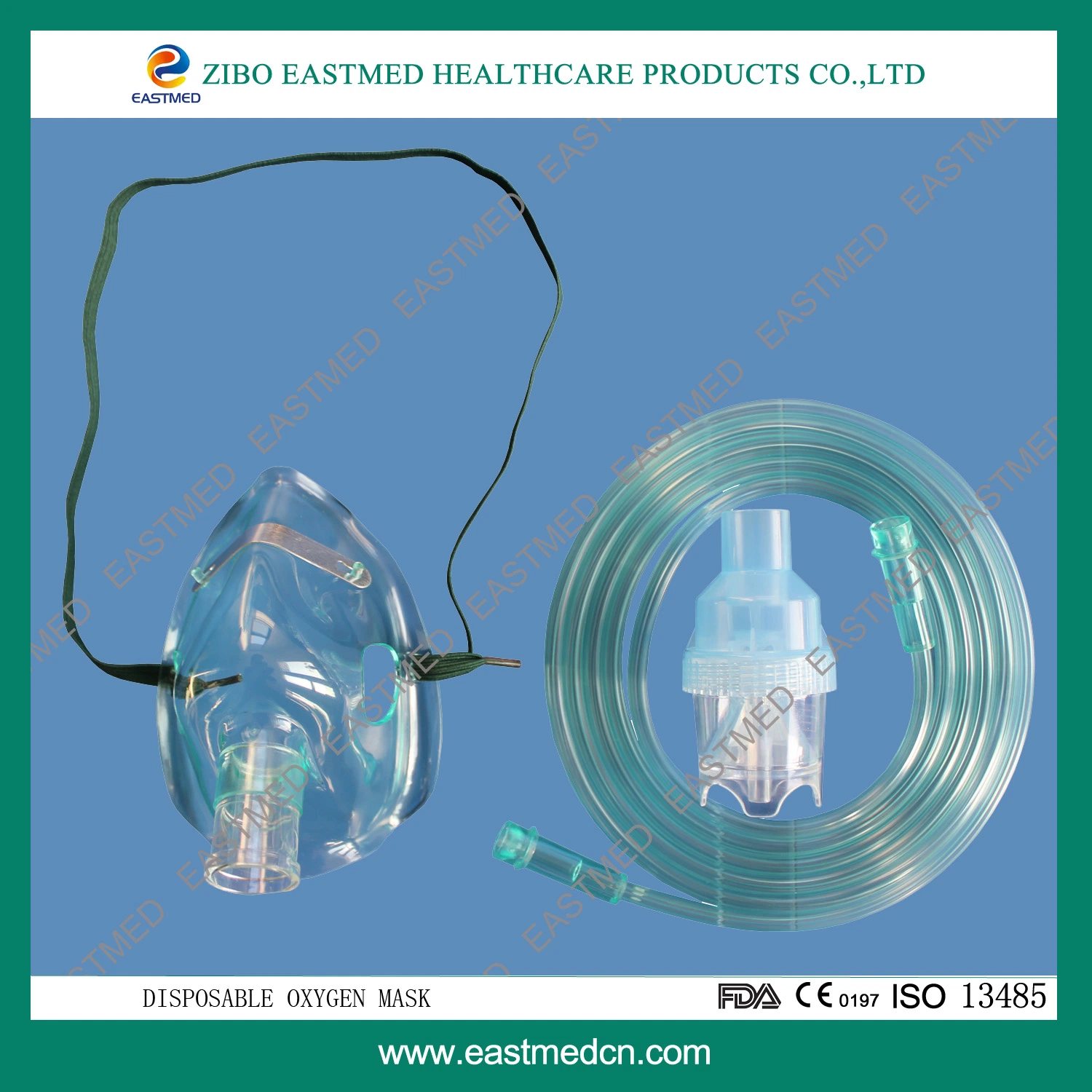 Máscara de oxígeno facial con tubo de PVC aprobada por la CE y la FDA para nebulizador médico desechable en hospitales, para bebés, niños y adultos, apta para RCP