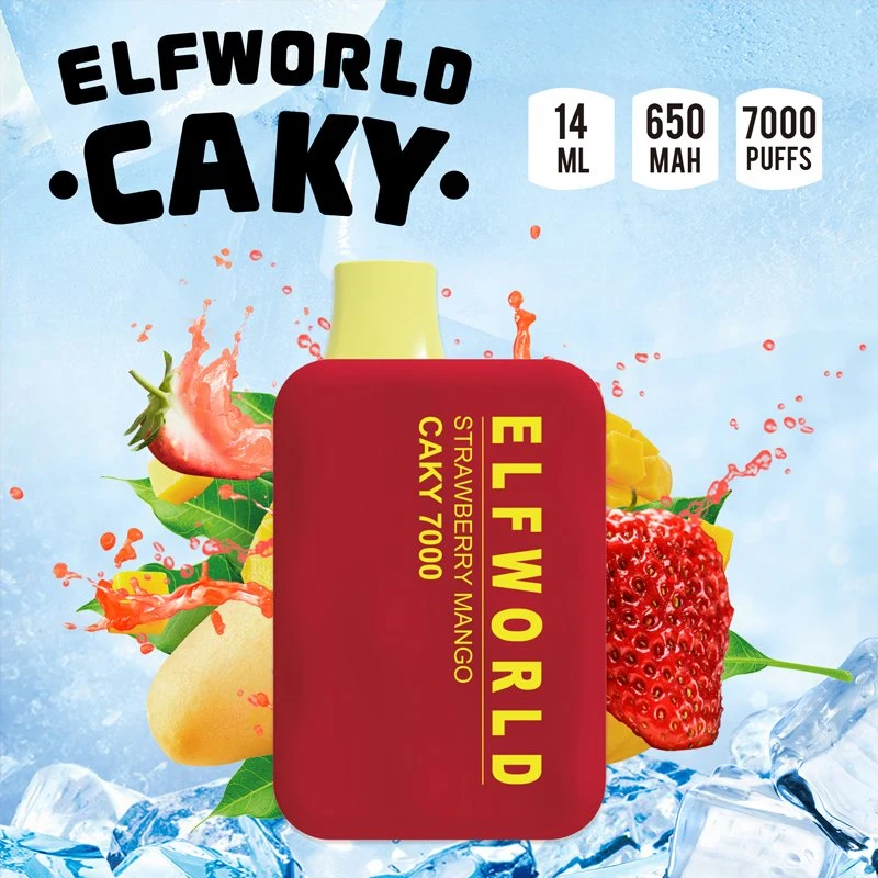 Melhor Pape descartável 2022 Elf 7000 Puffs Bar Elfworld Caky Cigarro eletrônico Cabo de Pape Pod Hookah Traço de atacado preço barato