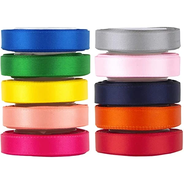 Custom Printed Logo 25mm Single Faced 100% Polyester Satin Ribbon for Gift Wrapping