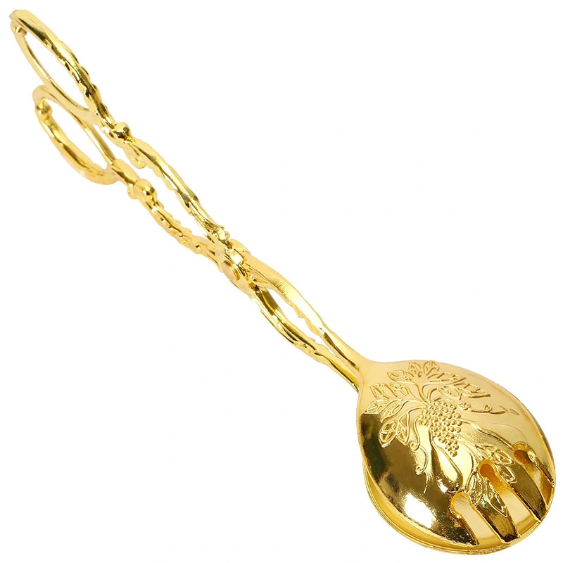 Cuchara chapada en oro clip de alimentos Tongs Cocina de acero inoxidable Gadget Herramientas culinarias Dubai Turquía Medio Oriente Utensilios de cocina árabe