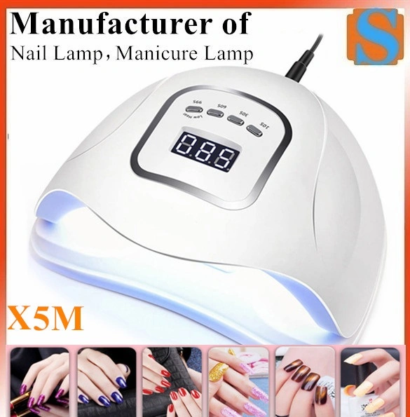 120W UV LED Nail Lamp 45 LEDs Smart Nail Dryer Lamps with Sensor LCD Display for Curing Nail Gel Polish Manicure Tool