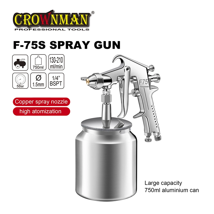 Pistola de Pulverização de alta pressão Crownman F-75s com 750ml, escova pneumática Crownman Tools