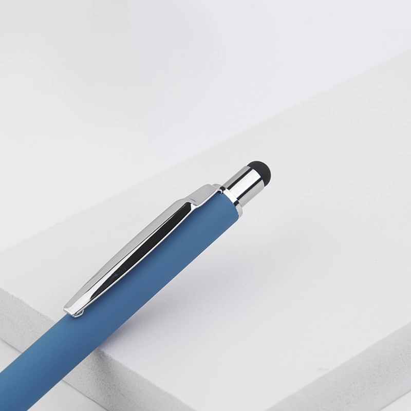 Rubberized Promotional Personalized Touch Screen Stylus Aluminum Metal Ballpoint Pen