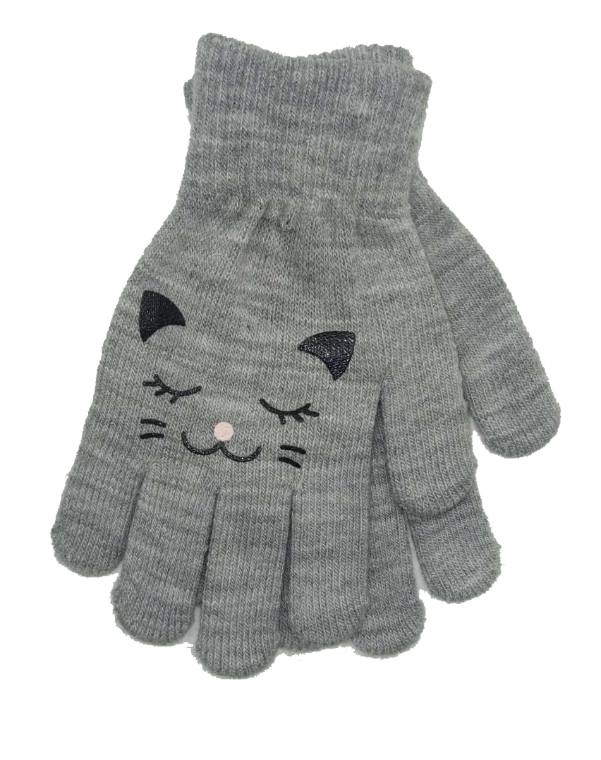 Children Winter Warm Fashion Knitting Magic Glove with Dinosaur Gripper Printing