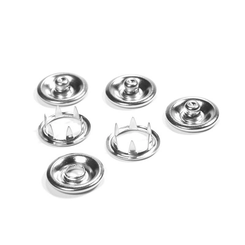 Multiple Sizes Metal 16L 32L 48L Ring Snap Fastener Stainless Brass Press Prong Snap Button