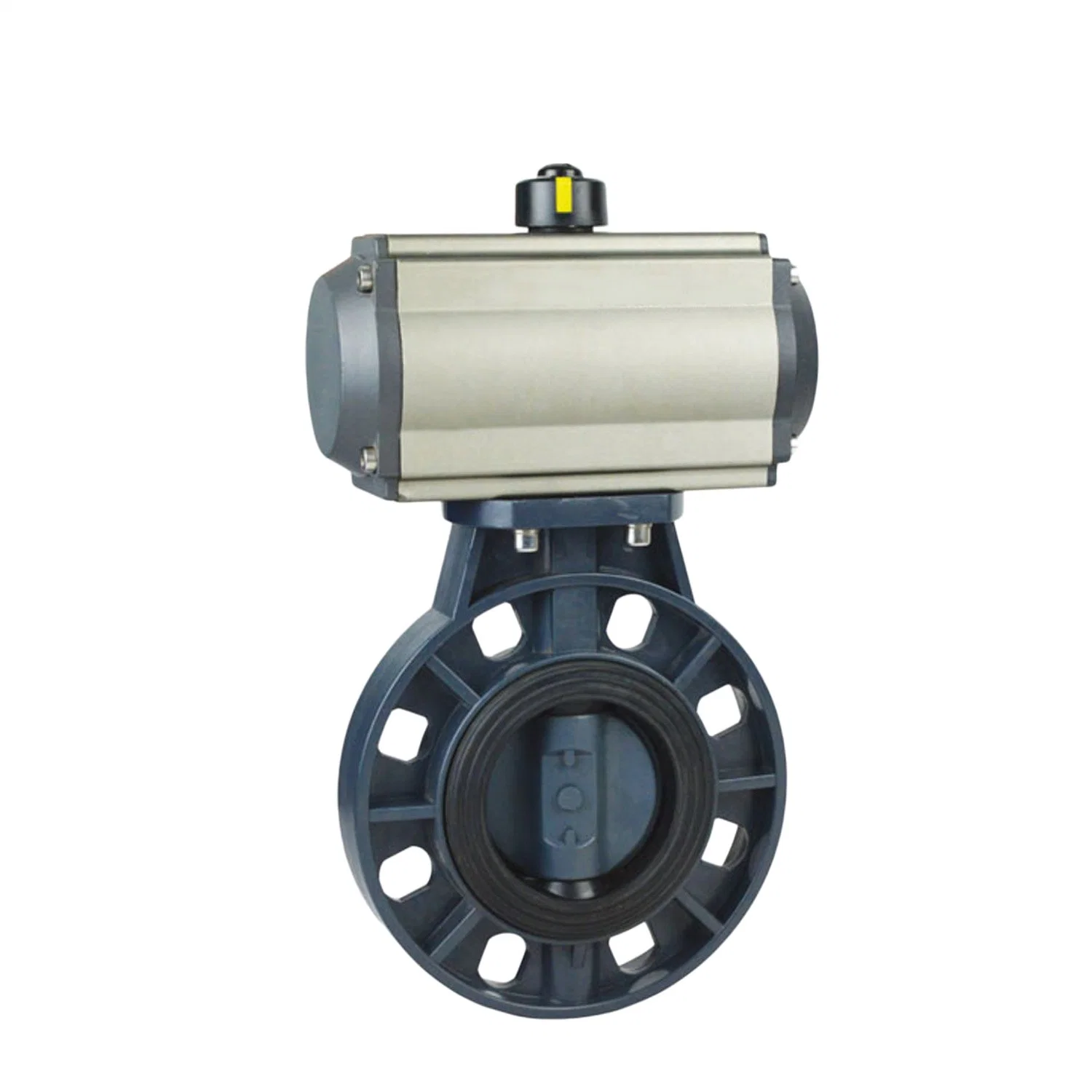 PVC UPVC Plastic EPDM Seat Wafer Type Pneumatic Butterfly Valve