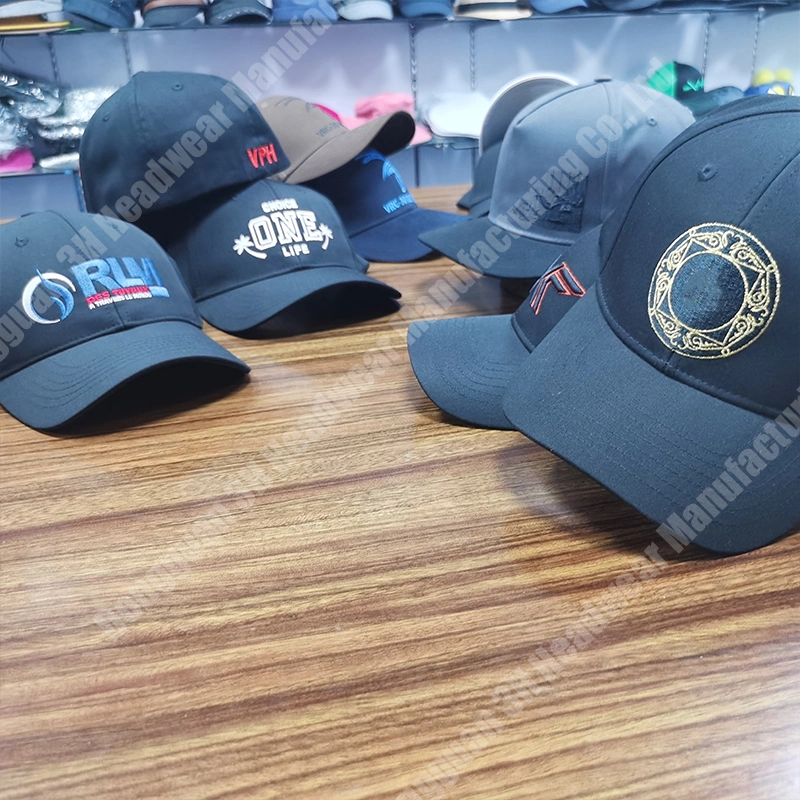 Chapéus de basebol personalizados em branco de alta qualidade, com padrão de alta qualidade, com padrão de 3 hcap Chapéus com cápsulas flexíveis