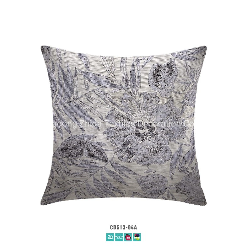 Accueil de la literie haut de gamme tissu jacquard de soie argent rembourrés Coussin de la table