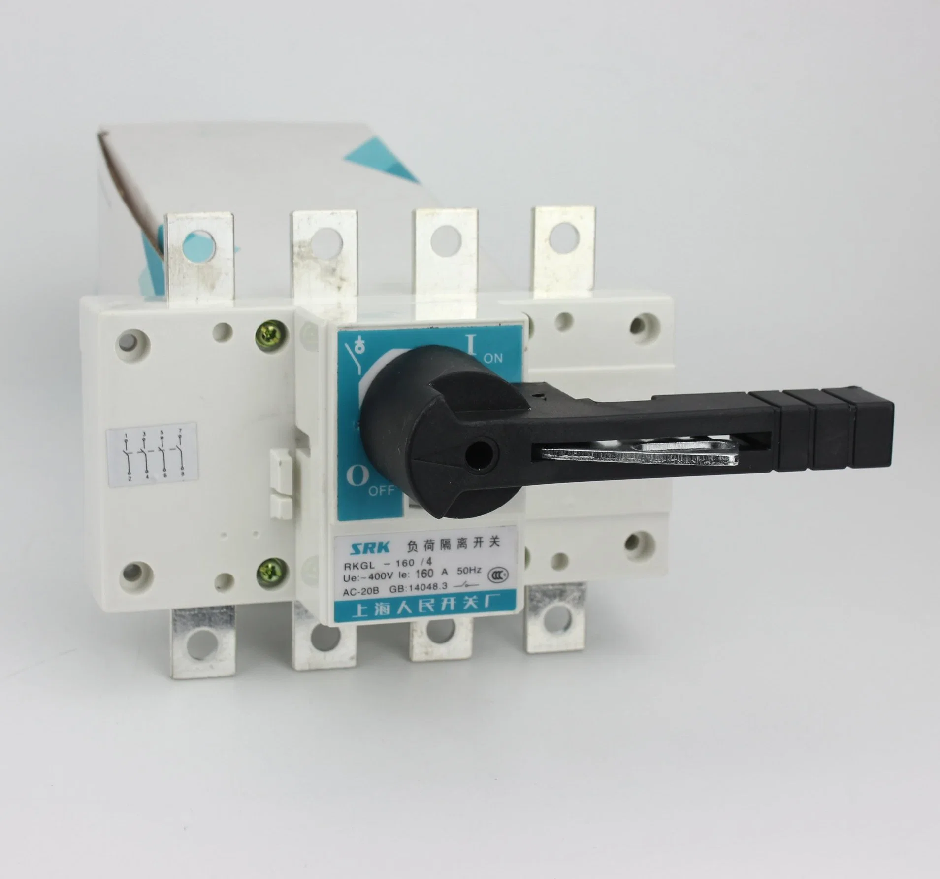 Rkgl HGL 160A 4 Pole Load Isolator Switch de conmutación de carga Interruptor de aislamiento de rotura