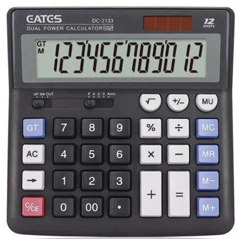 12 bit batería Solar Dual Power Calculadora de escritorio Oficina de negocios Calculadora