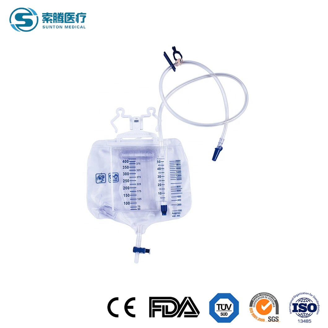 Sunton urine Sterile Bag China jetable urinaire Leg Bag Fabricant Sac médical complémentaire Sac d'urine de luxe de 2 000 ml jetable de haute qualité Pour recueillir l'urine