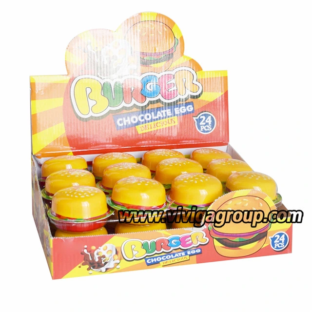 Mini Hamburger Shaped Chocolate Cup with Biscuit with Toy Candy for Kids