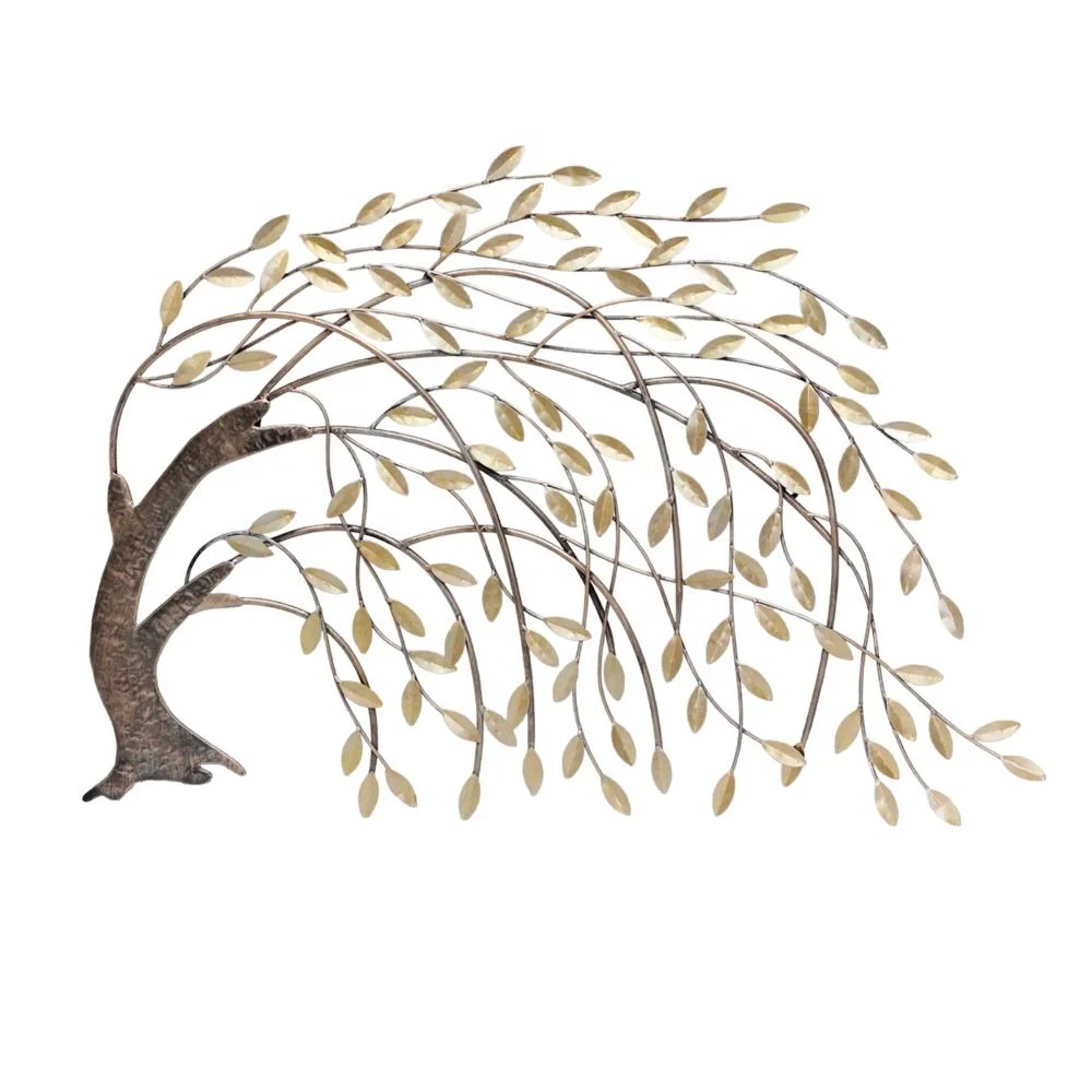 Whispering Indoor Outdoor Metal Wall Sculpture Windswept Sticker Tree Wall Decor