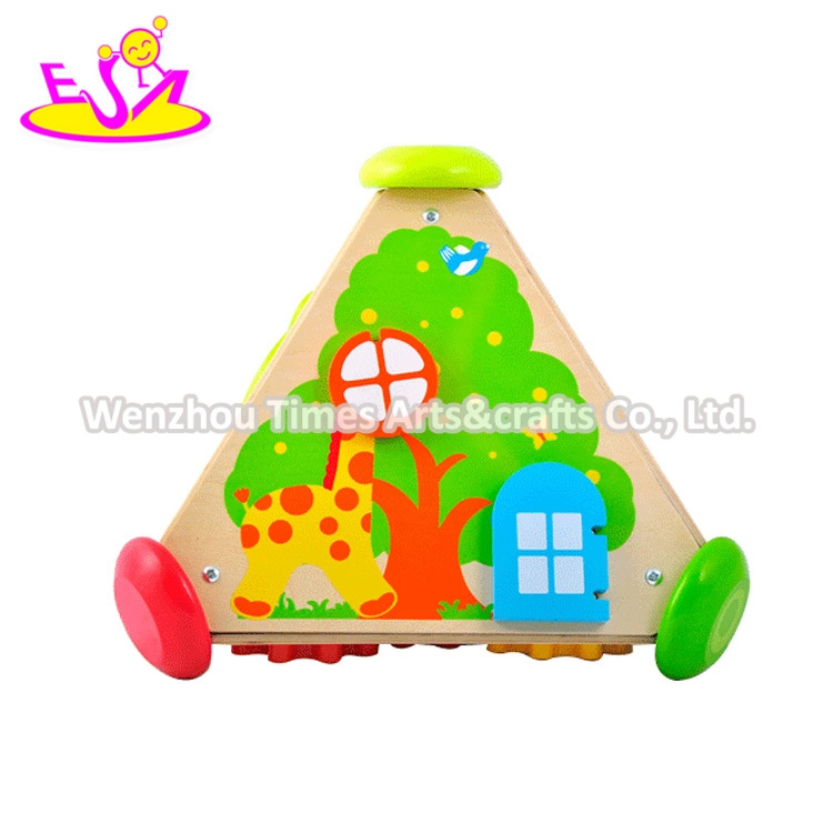 New Hottest 4 in 1 Preschool Wooden Baby Triangle Cube of Activities W12D083