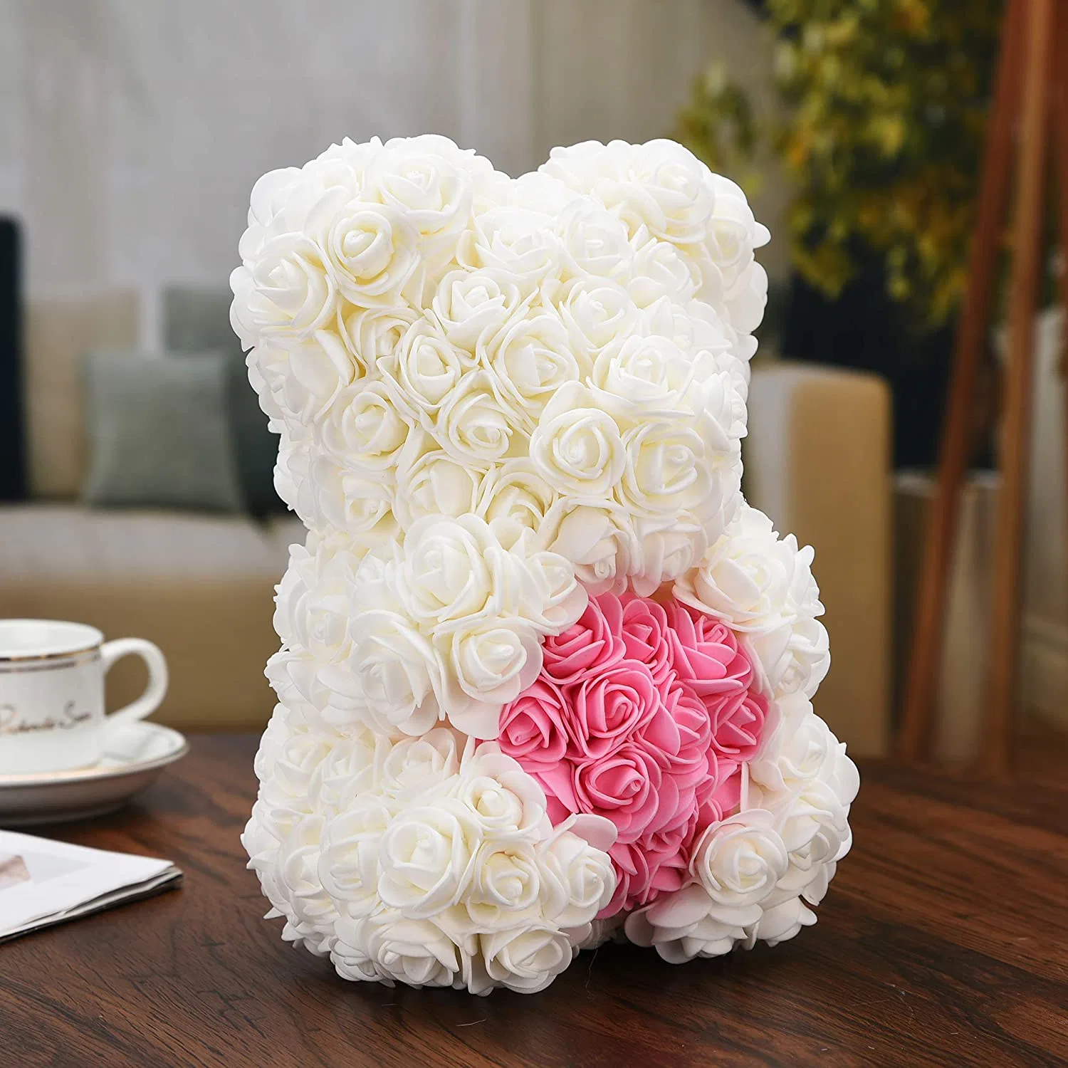 Best Gifts Artificial Rose Foam Flower Bear Rose Teddy Bear 25cm, 40cm, 70cm Artificial Decoration Gifts for Mothers Day, Valentines Day, Bridal, Weddings