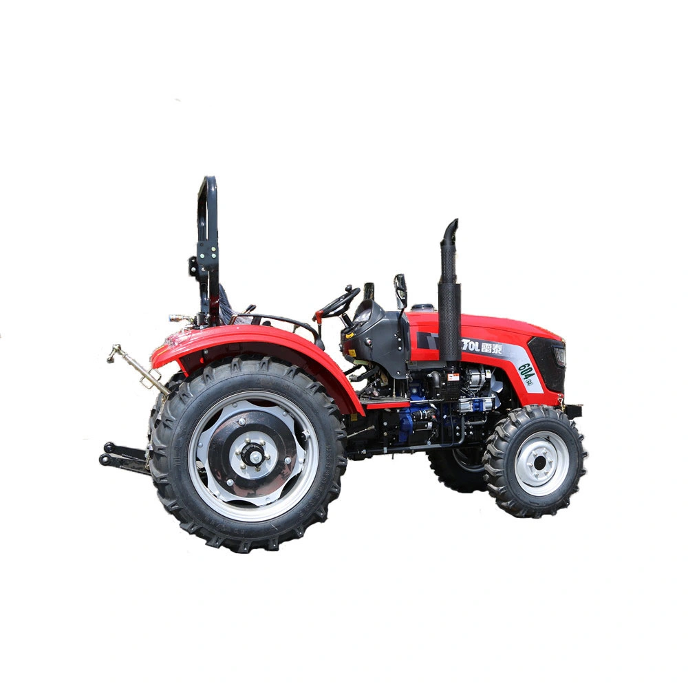 604 Nouveau design Machinerie agricole Tracteur à roues 4X4 Tracteur de jardin à engrenages Tracteur de verger Prix pour l'agriculture en terre sèche avec certificat CE Tracteur agricole 60HP/65HP