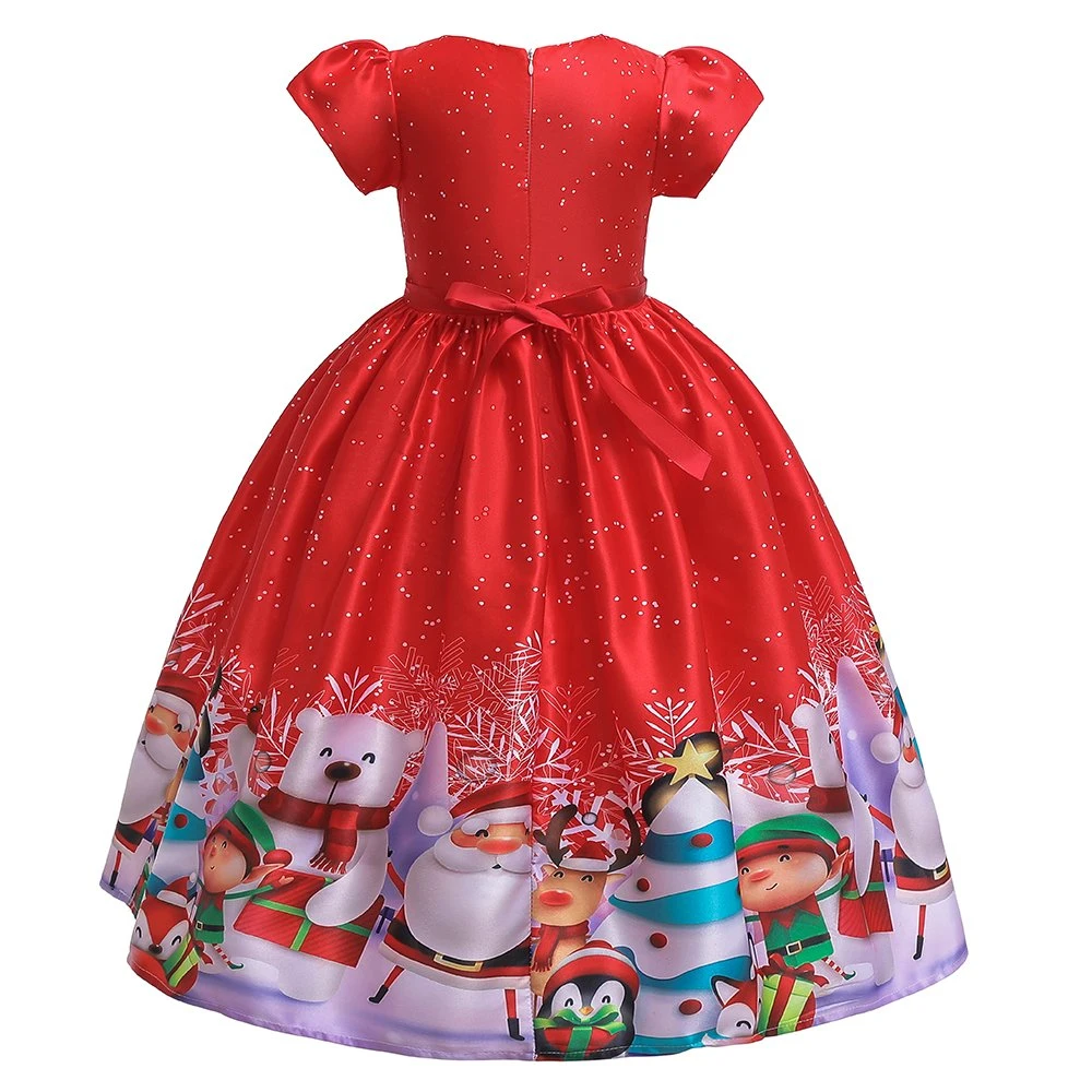 2021 Christmas Dress Baby Wear Puffy Girls Party Garment Hot Sell