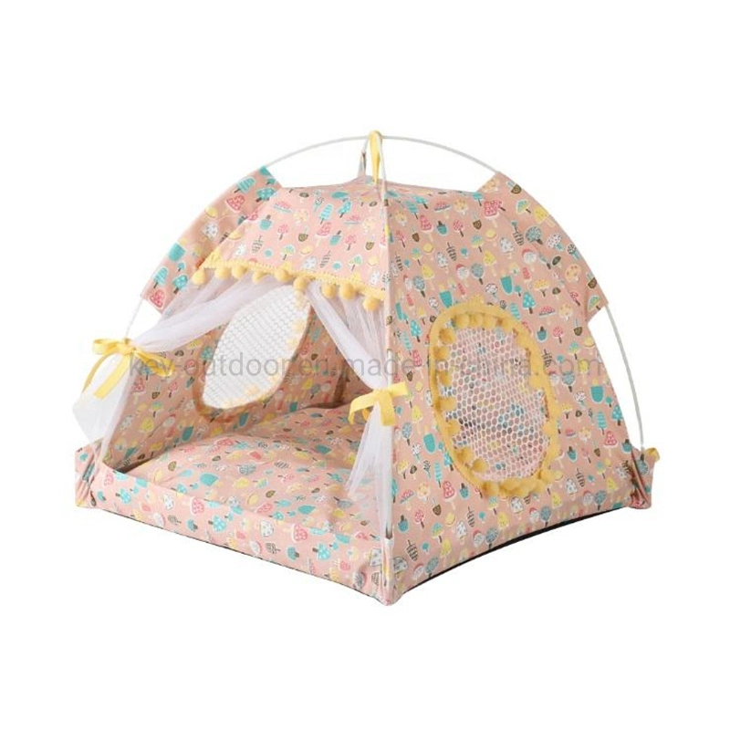 Cat Kennel Summer Semi закрытый коврик для дома PET Tent Cat И складная собака вне помещений