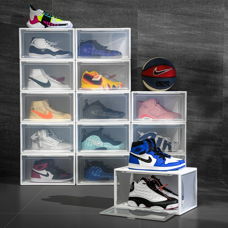 Shoe Storage Box Transparent Sneakers Dustproof Anti-Oxidation Shoe Cabinet Drawer Type Side Open Shoe Box Shoe Wall Shoe Rack Acrylic Shoe Box