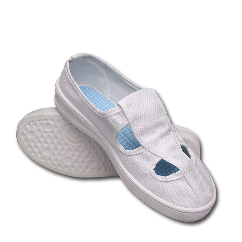 Linkworld Brand 4-Holes ESD Anti-Static Cloth Canvas Shoes for Cleanroom Use