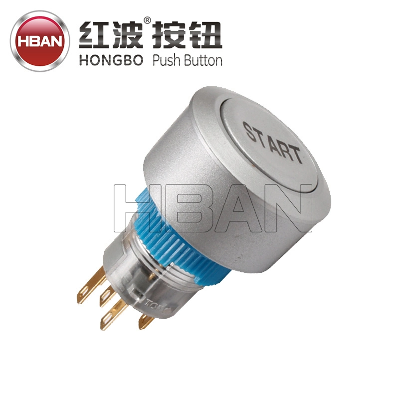 Plastic Push Switch Pin Terminal LED Illumination 1no1nc Power Start 22mm Custom Button