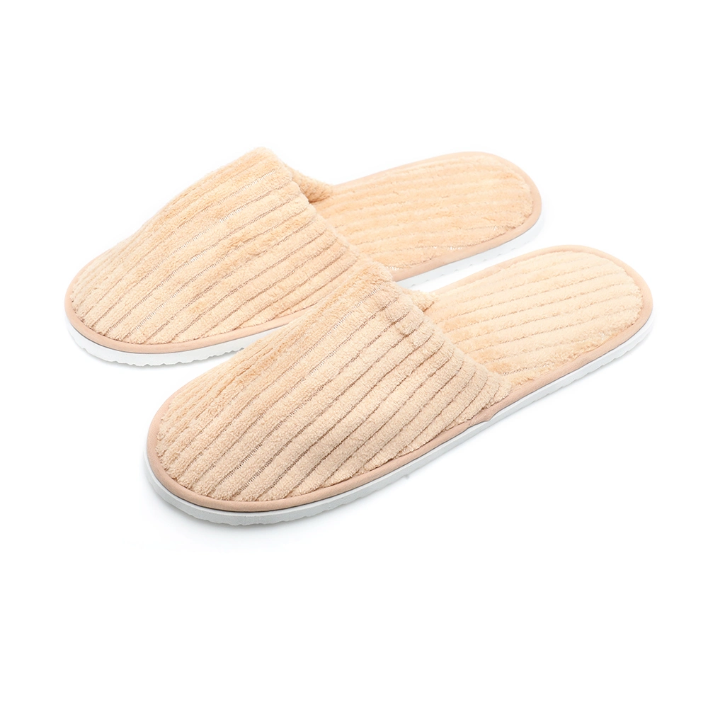 Wholesale 5 Star Hotel Amenities Best Price Coral Velvet Disposable Hotel Slippers