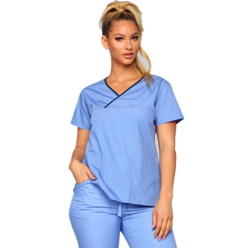 Fashionable Nurse Uniform Designs Medical Women Scrub Set Pictures & Photos