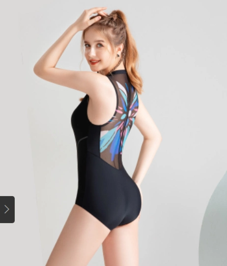 2023 New Fashion Solid Color 1 Piece Swimsuit Beach Sports Swimwear