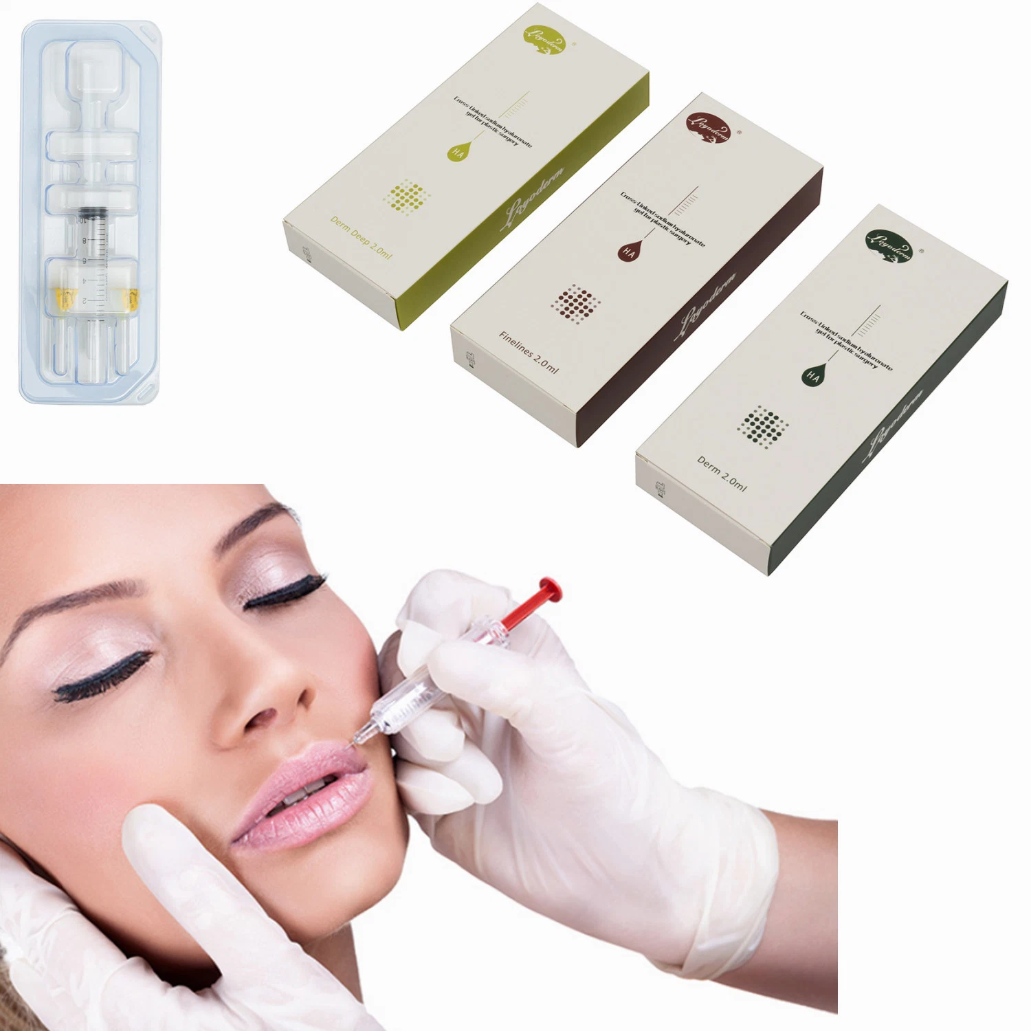 Wholesale Facial Wrinkle Skin Sodium Hyaluronate Ha Gel Lips Injectable Hyaluronic Acid Dermal Filler