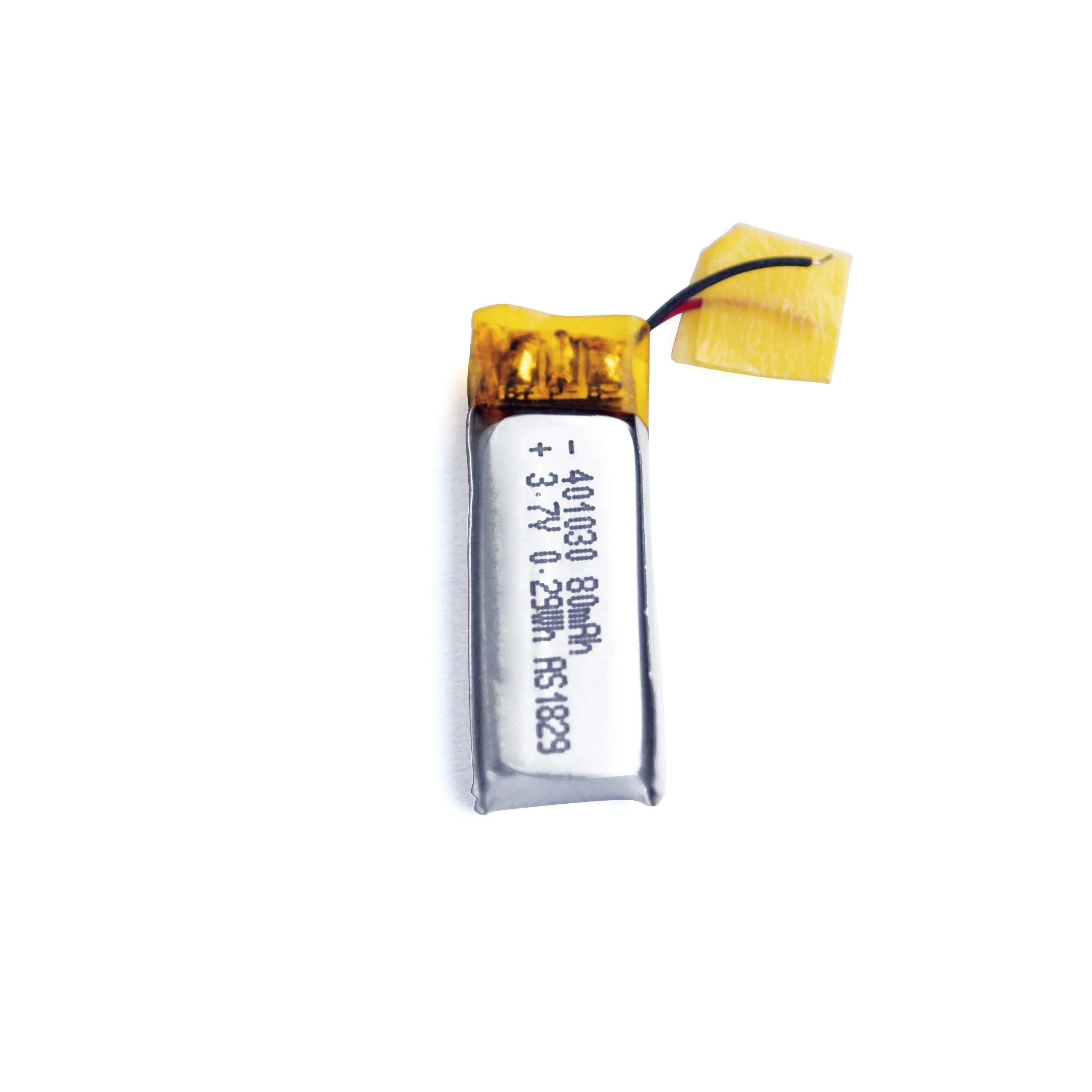 UL/CE/ONU Certificado38.3 Pequeña Lipo Batería recargable de 3,7V 401030 80mAh batería de polímero de litio para Smart Watch